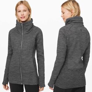Lululemon Radiant Jacket II Full Zip Funnel Neck Heather Gray 4 Running Gym